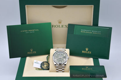 Rolex 228206 Day Date President Platinum Green 40mm with box & papers New 2022