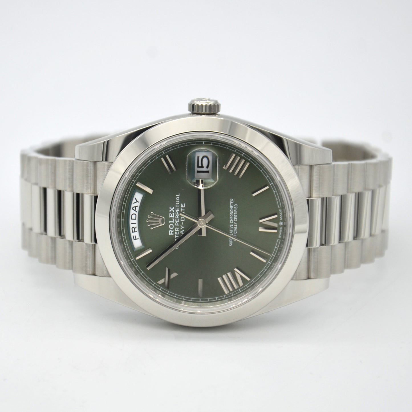 Rolex 228206 Day Date President Platinum Green 40mm with box & papers New 2022