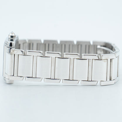 Cartier Tank Francaise 18k White Gold & Factory Diamonds Quartz Watch 2403