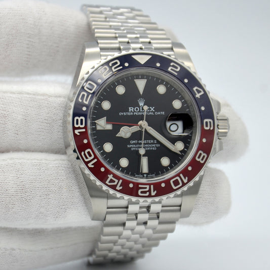New Rolex GMT-Master II 40mm PEPSI Red Blue Jubilee 126710BLRO Box & Papers 2024