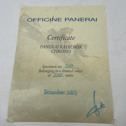 Panerai Radiomir Chrono Limited Series PAM00163 Original B&P