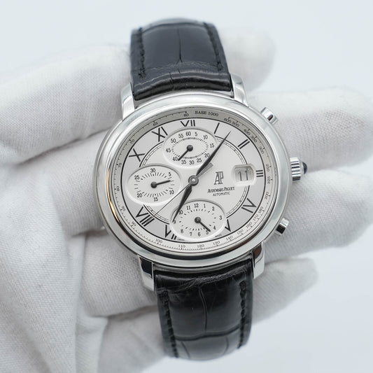 Audemars Piguet Millenary Chronograph 25822ST Silver Roman Automatic Watch B&P