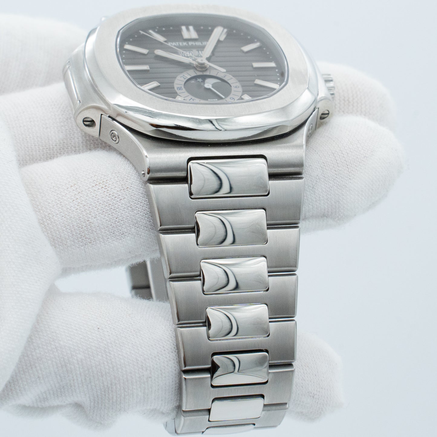 Patek Philippe 5726/1A Nautilus Annual Calendar Moonphase with Black Dial