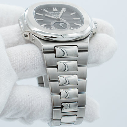 Patek Philippe 5726/1A Nautilus Annual Calendar Moonphase with Black Dial
