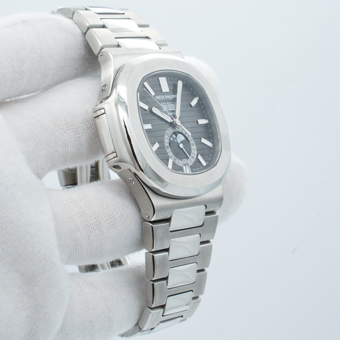 Patek Philippe 5726/1A Nautilus Annual Calendar Moonphase with Black Dial