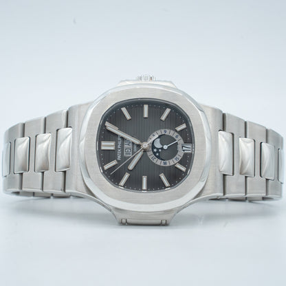 Patek Philippe 5726/1A Nautilus Annual Calendar Moonphase with Black Dial
