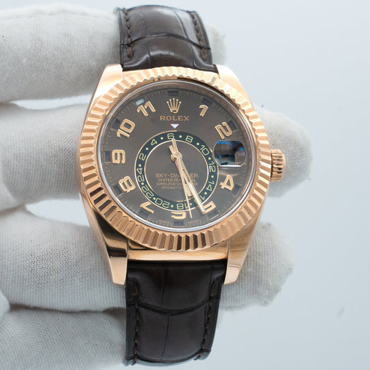 Rolex Sky-Dweller 42mm Rose Gold Chocolate Dial Ref 326135