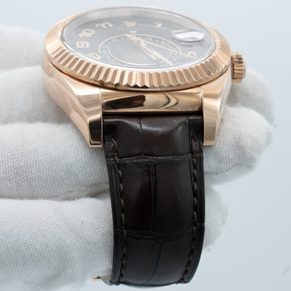 Rolex Sky-Dweller 42mm Rose Gold Chocolate Dial Ref 326135