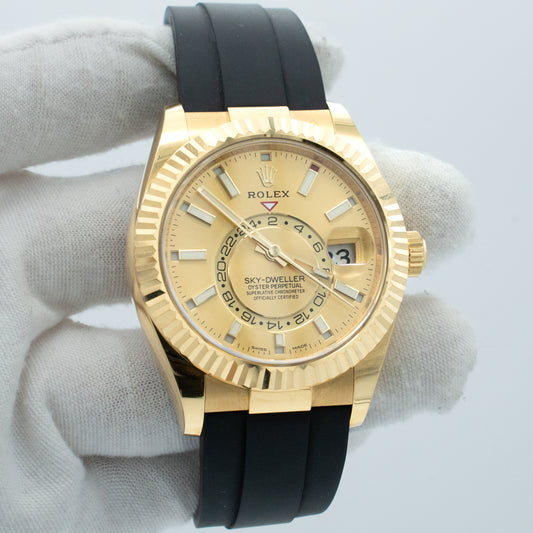 Rolex Sky-Dweller 42mm 326238 Yellow Gold Oyster Flex Champagne Dial 2023