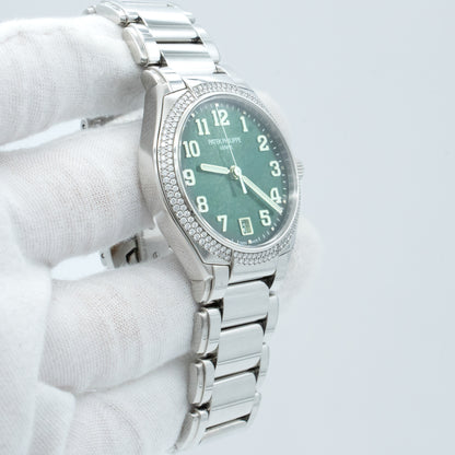 Patek Philippe Twenty~4 Steel & Diamond Olive Green Ladies Watch 7300/1200A-011