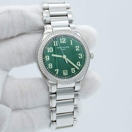 Patek Philippe Twenty~4 Steel & Diamond Olive Green Ladies Watch 7300/1200A-011